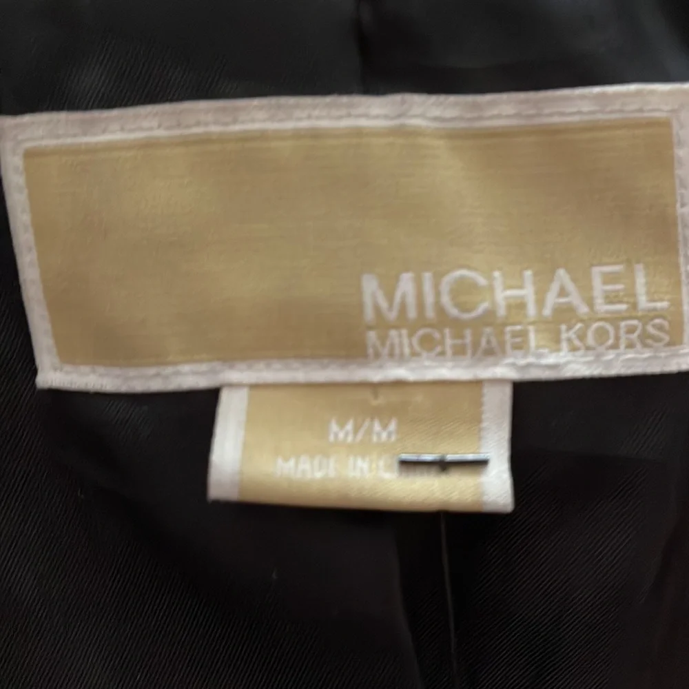 Michael Kors 100 % Leather Biker Jacket Size Medium. 19” p to p